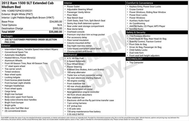2012 RAM 1500 SLT 2012 RAM 1500 SLT