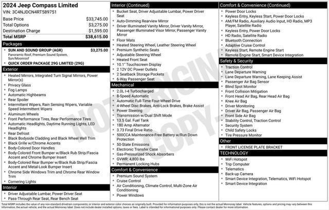 2024 Jeep Compass COMPASS LIMITED 4X4 2024 Jeep Compass COMPASS LIMITED 4X4