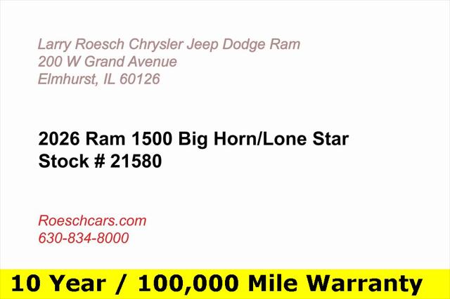 2026 RAM Ram 1500 RAM 1500 BIG HORN CREW CAB 4X4 57 BOX 2026 RAM Ram 1500 RAM 1500 BIG HORN CREW CAB 4X4 57 BOX