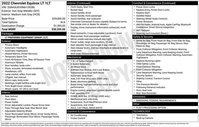 2022 Chevrolet Equinox AWD LT 2022 Chevrolet Equinox AWD LT