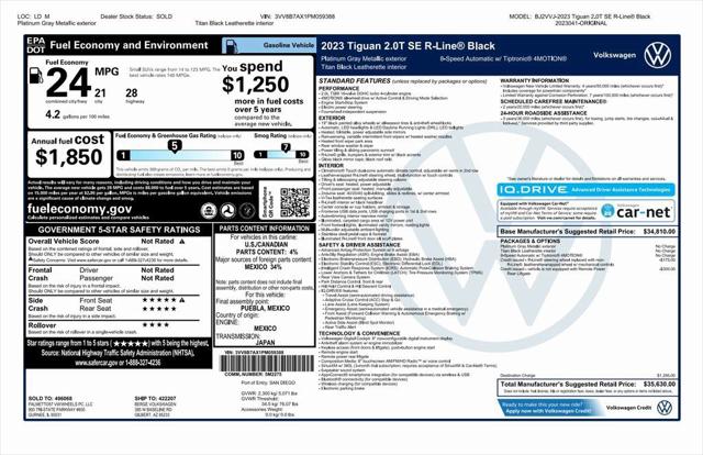 2023 Volkswagen Tiguan 2.0T SE R-Line Black 2023 Volkswagen Tiguan 2.0T SE R-Line Black