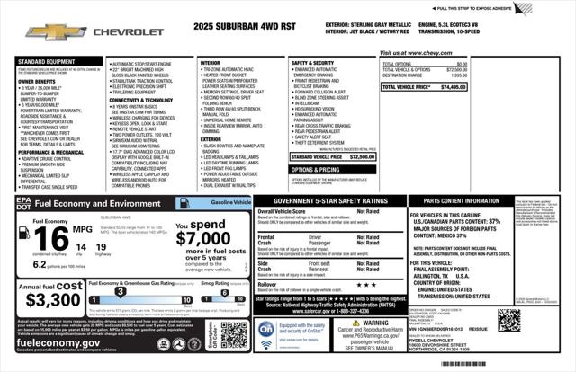 2025 Chevrolet Suburban 4WD RST 2025 Chevrolet Suburban 4WD RST