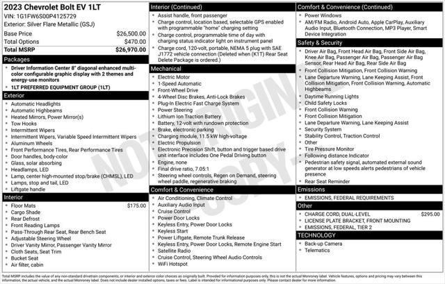 2023 Chevrolet Bolt EV FWD 1LT 2023 Chevrolet Bolt EV FWD 1LT