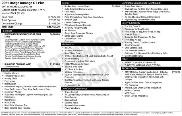 2021 Dodge Durango GT Plus RWD 2021 Dodge Durango GT Plus RWD
