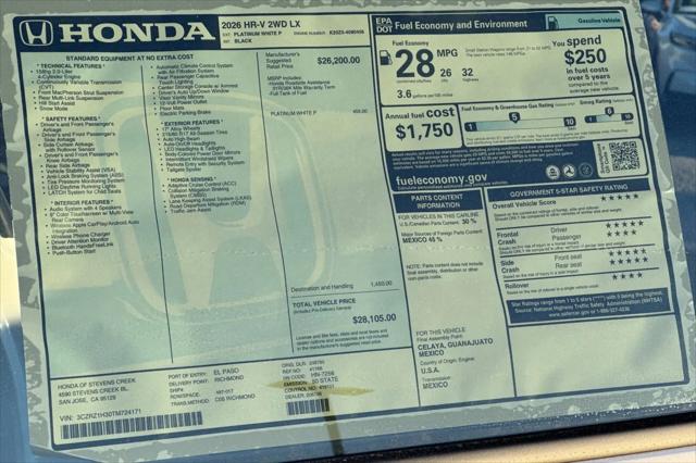 2026 Honda HR-V 2WD LX
