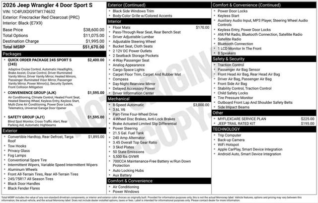 2026 Jeep Wrangler Sport S