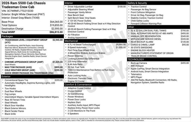 2026 Ram 5500 Chassis Cab Tradesman