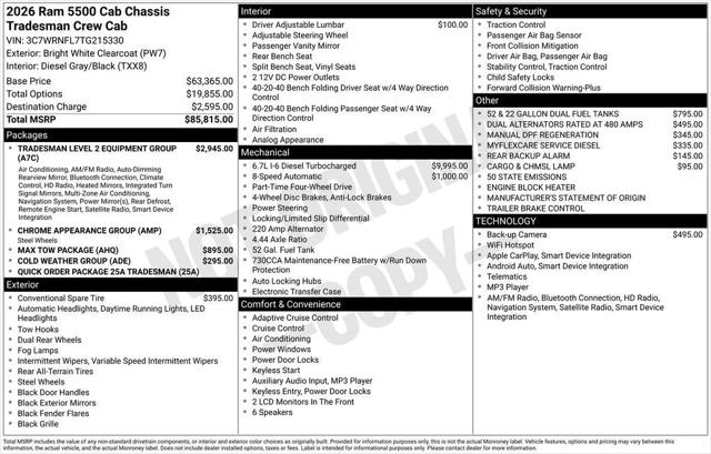 2026 Ram 5500 Chassis Cab Tradesman