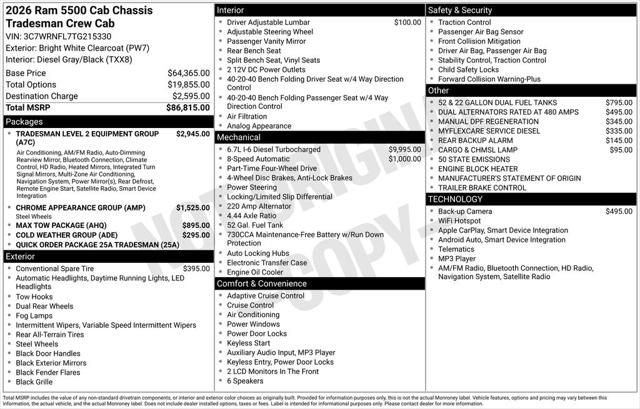 2026 Ram 5500 Chassis Cab Tradesman
