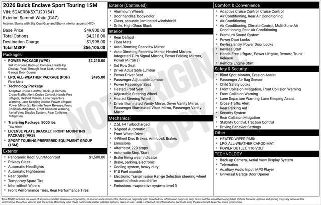 2026 Buick Enclave Sport Touring