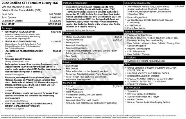 2022 Cadillac XT5 FWD Premium Luxury