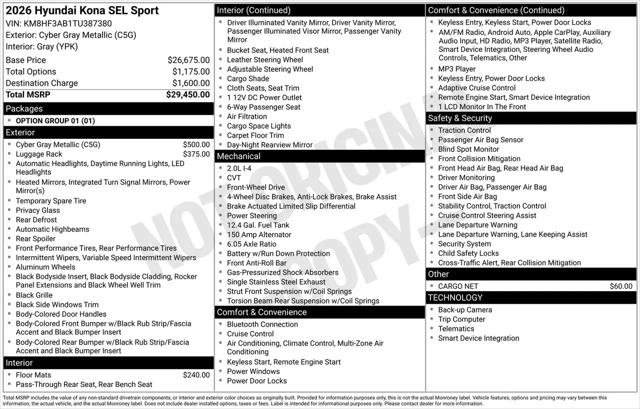 2026 Hyundai Kona SEL Sport