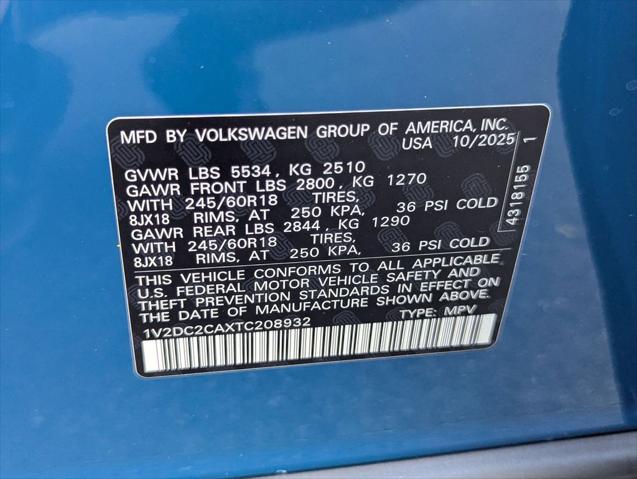 2026 Volkswagen Atlas Cross Sport 2.0T SE