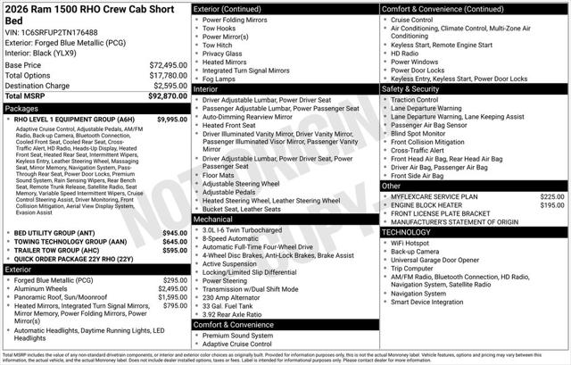 2026 RAM Ram 1500 RAM 1500 RHO CREW CAB 4X4 57 BOX 2026 RAM Ram 1500 RAM 1500 RHO CREW CAB 4X4 57 BOX