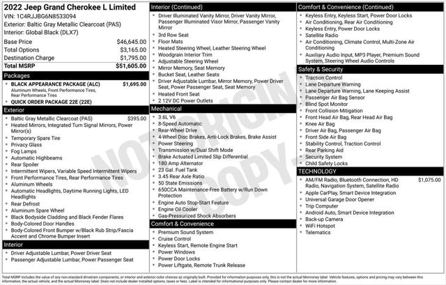 2022 Jeep Grand Cherokee L Limited 4x2