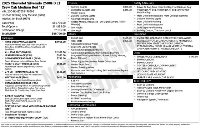 2025 Chevrolet Silverado 2500HD 4WD Crew Cab Standard Bed LT 2025 Chevrolet Silverado 2500HD 4WD Crew Cab Standard Bed LT