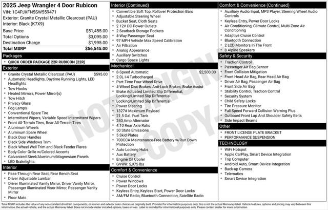 2025 Jeep Wrangler 4-Door Rubicon 4x4 2025 Jeep Wrangler 4-Door Rubicon 4x4