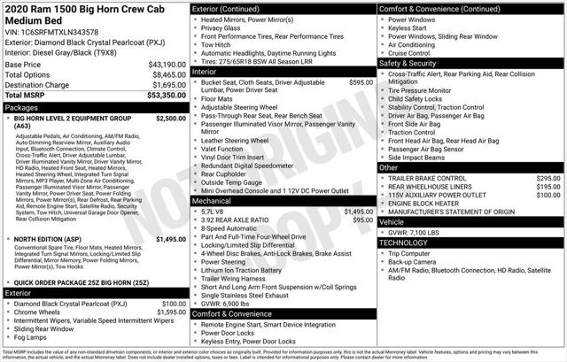 2020 RAM 1500 Big Horn Crew Cab 4x4 64 Box 2020 RAM 1500 Big Horn Crew Cab 4x4 64 Box