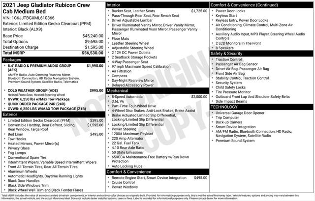 2021 Jeep Gladiator Rubicon 4X4 2021 Jeep Gladiator Rubicon 4X4