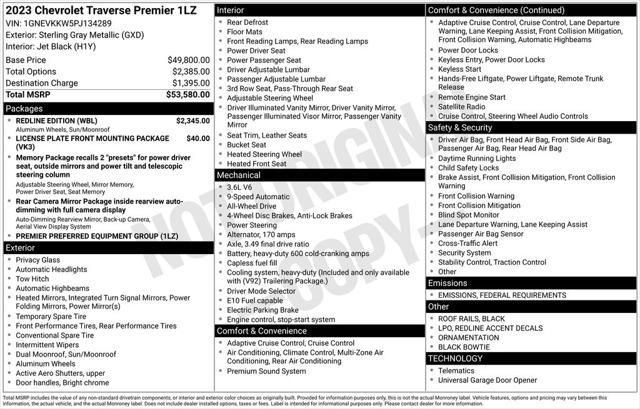 2023 Chevrolet Traverse AWD Premier 2023 Chevrolet Traverse AWD Premier