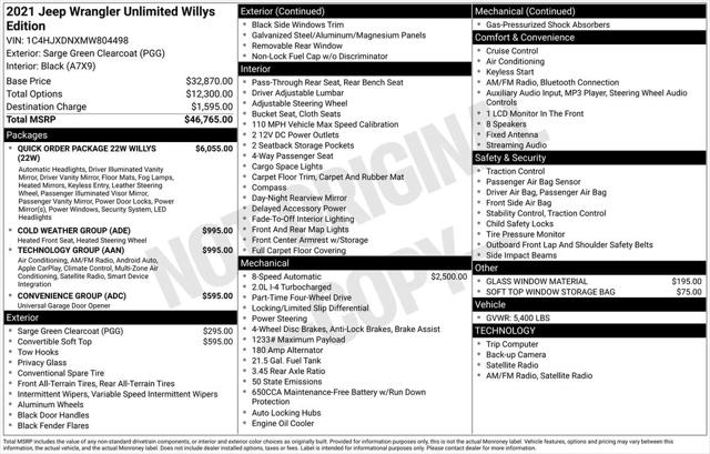 2021 Jeep Wrangler Unlimited Willys 4x4