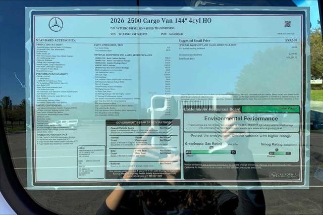 2026 Mercedes-Benz Sprinter Cargo Van Standard Roof 4-Cyl Diesel HO