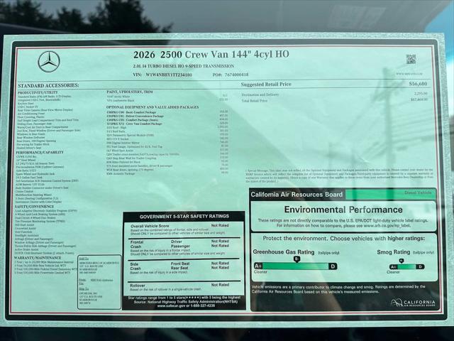 2026 Mercedes-Benz Sprinter Crew Van Standard Roof 4-Cyl Diesel HO