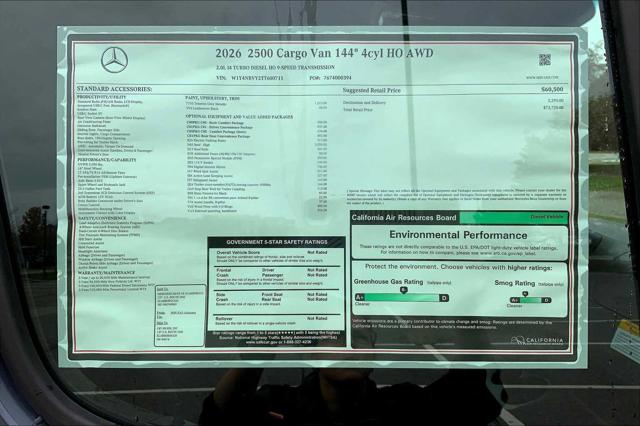2026 Mercedes-Benz Sprinter Cargo Van Standard Roof 4-Cyl Diesel HO