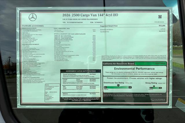 2026 Mercedes-Benz Sprinter Cargo Van Standard Roof 4-Cyl Diesel HO