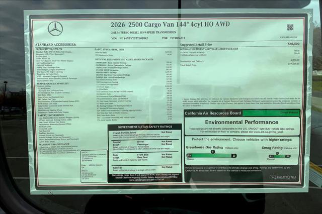 2026 Mercedes-Benz Sprinter Cargo Van Standard Roof 4-Cyl Diesel HO