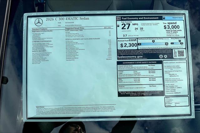 2026 Mercedes-Benz C-CLASS C 300 C 300