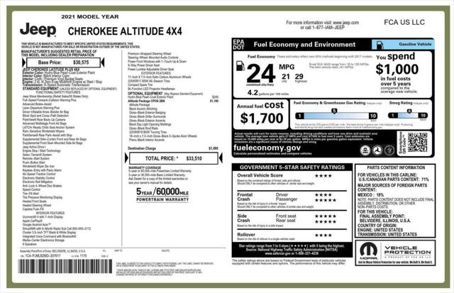 2021 Jeep Cherokee Altitude 4X4 2021 Jeep Cherokee Altitude 4X4