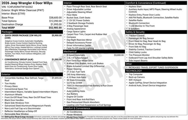2026 Jeep Wrangler 4-Door Willys 4x4