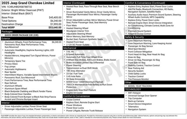 2025 Jeep Grand Cherokee GRAND CHEROKEE LIMITED 4X4