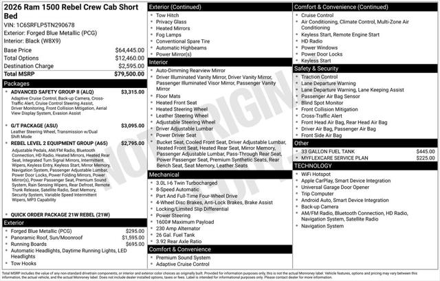 2026 RAM Ram 1500 RAM 1500 REBEL CREW CAB 4X4 57 BOX 2026 RAM Ram 1500 RAM 1500 REBEL CREW CAB 4X4 57 BOX