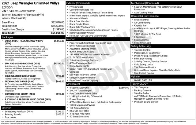 2021 Jeep Wrangler Unlimited Willys 4x4 2021 Jeep Wrangler Unlimited Willys 4x4