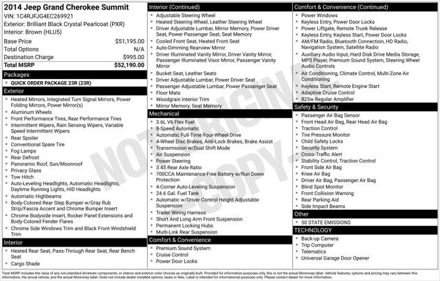 2014 Jeep Grand Cherokee Summit 2014 Jeep Grand Cherokee Summit