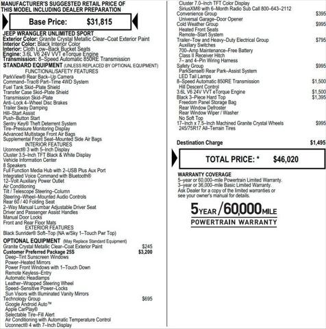 2021 Jeep Wrangler Unlimited Sport S 4x4 2021 Jeep Wrangler Unlimited Sport S 4x4