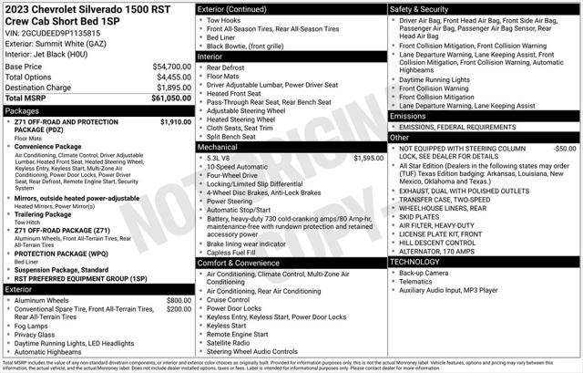 2023 Chevrolet Silverado 1500 4WD Crew Cab Short Bed RST