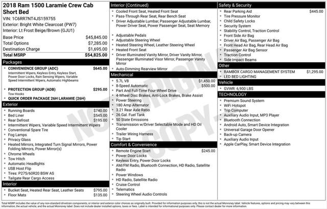 2018 RAM 1500 Laramie Crew Cab 4x4 57 Box 2018 RAM 1500 Laramie Crew Cab 4x4 57 Box