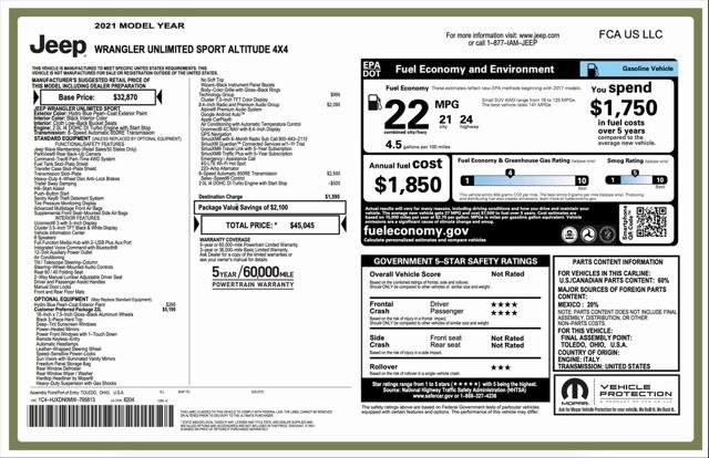 2021 Jeep Wrangler Unlimited Sport Altitude 4x4
