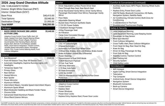 2026 Jeep Grand Cherokee Altitude 4x4