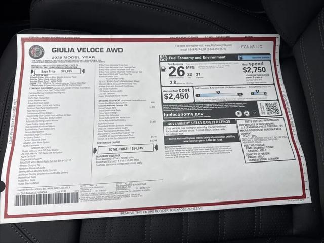 2025 Alfa Romeo Giulia AWD