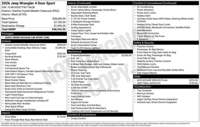 2026 Jeep Wrangler Sport