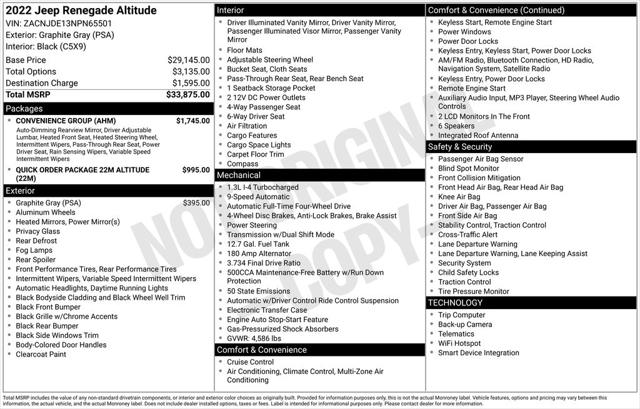 2022 Jeep Renegade Altitude 4x4 2022 Jeep Renegade Altitude 4x4