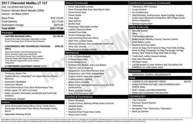 2017 Chevrolet Malibu 1LT 2017 Chevrolet Malibu 1LT