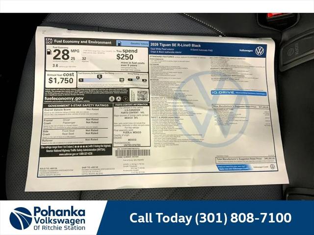 2026 Volkswagen Tiguan SE R-Line Black