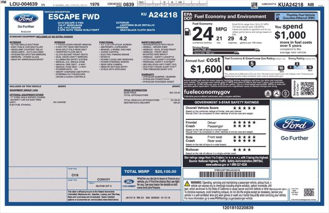 2019 Ford Escape S 2019 Ford Escape S