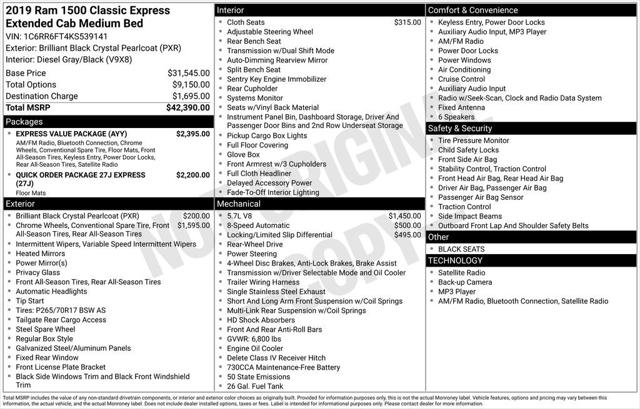 2019 RAM 1500 Classic Express Quad Cab 4x2 64 Box 2019 RAM 1500 Classic Express Quad Cab 4x2 64 Box