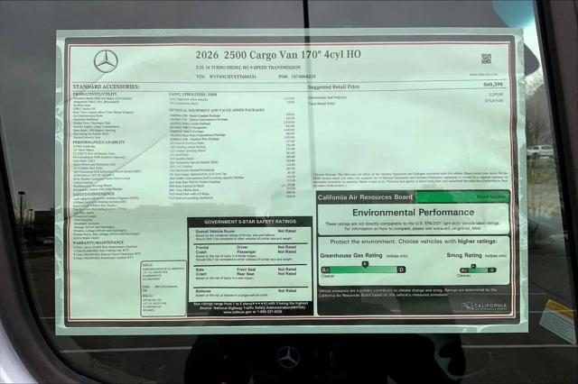 2026 Mercedes-Benz Sprinter 2500 High Roof 4-Cyl Diesel HO